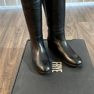 Frye Black Leather Knee-High Boots